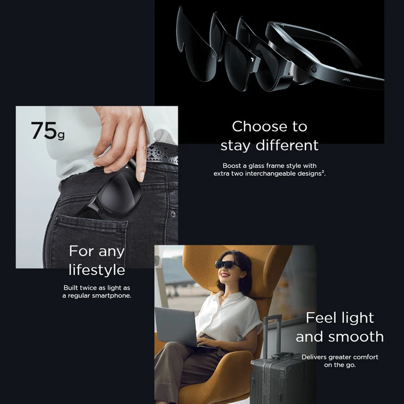 RayNeo TCL NXTWEAR AIR AR Glasses 140inch Portable HD Giant Screen Dual Full HD Micro-OLED Display Private Cinema for Phone
