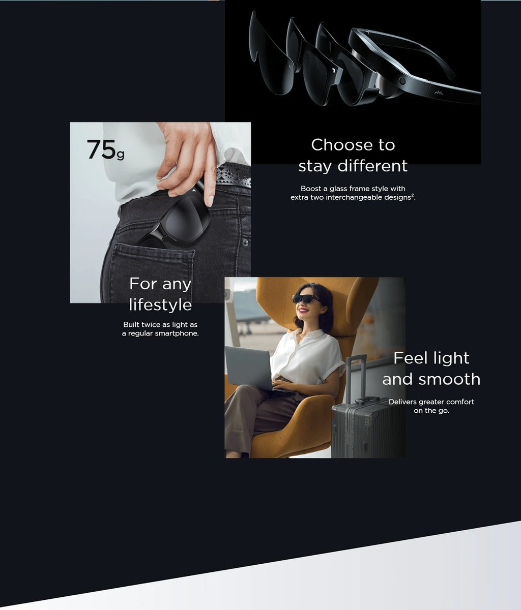 RayNeo TCL NXTWEAR AIR AR Glasses 140inch Portable HD Giant Screen Dual Full HD Micro-OLED Display Private Cinema for Phone